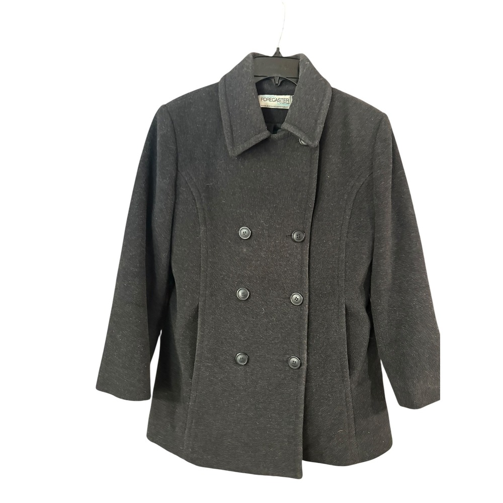 Forecaster of Boston Womens‎ Gray Double Breasted Pea Coat Wool Blend Size 4